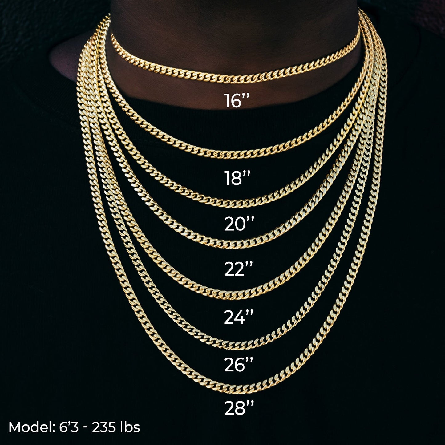 Diamond Prong Cuban Chain in Yellow Gold - 19mm
