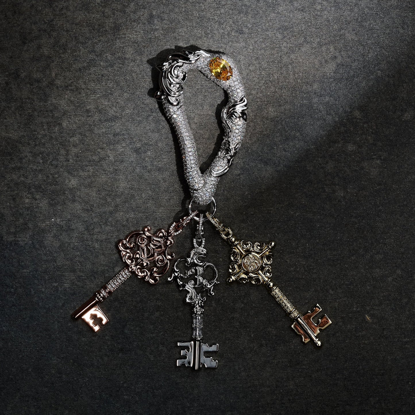 GLD X Bloody Osiris Iced Canary Key Clip On in Yellow Gold Vermeil